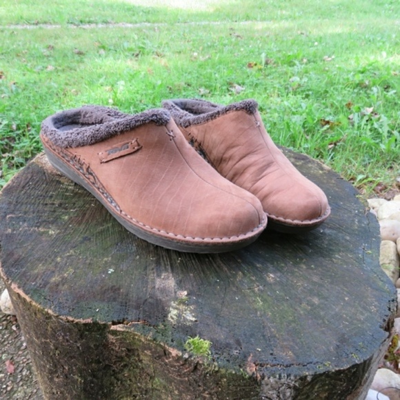 Teva Shoes Sherpa Fleece Comfort Leather Clog Mules Poshmark